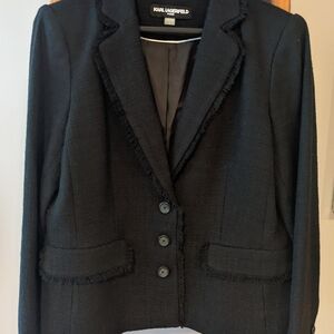 Karl Lagerfeld Tweed Black Blazer
